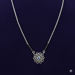 Flower Silver Mangalsutra